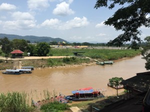 View from Thailand of boat dock for Paradise Casino on the Burmese side of Ruan River. Triangle is just a click south. 
